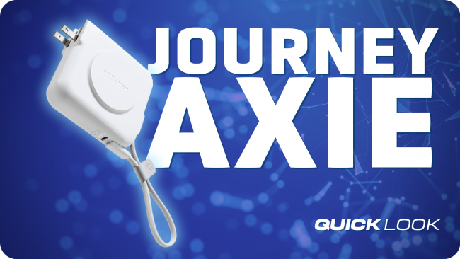 Journey's AXIE wall charger also doubles as a power bank